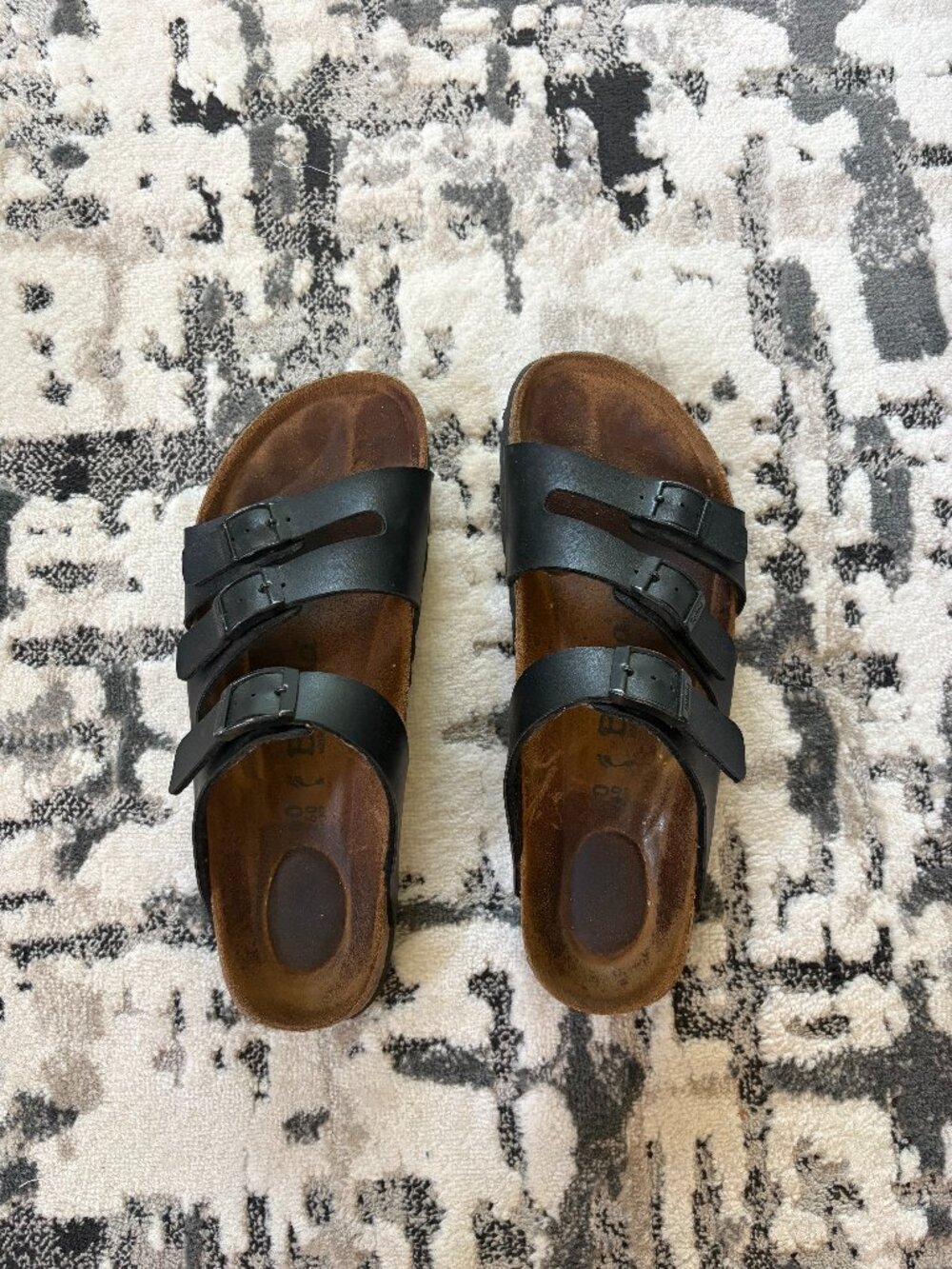 Betula Birkenstock Leo 3-strap Buckle Black Sandals, EU 40, Women's Size 9-9.5